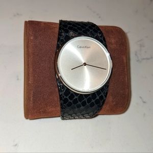 Calvin Klein Spellbound Black Snakeskin Watch